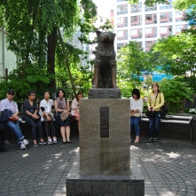 Infamous Hachiko statue outside of Shibuya station